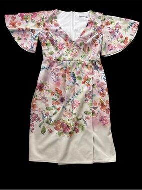 True Violet Floral sheath wrap dress